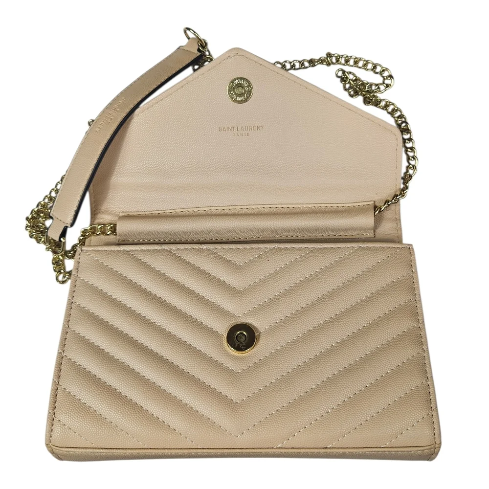 Yves Saint Laurent Cream Quilted Wallet Purse - Picture 5 of 16